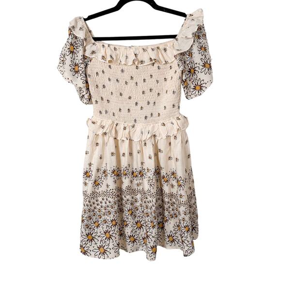 NEW with tags LoveRiche Women's off the Shoulder Daisy Print Dress Small - Picture 1 of 14